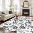 thumbnail image 2 of Black Coastal Area Rugs 8'x10', Washable Small Throw Rugs for Living Room Patio, Coral Starfish Seaside Summer Beach Indoor Outdoor Rug Non-Slip Low Pile Carpet Runner Reversible Floor Mats, 2 of 8