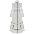 thumbnail image 3 of Sxiwei Women's Clergy Robe Church Cassock Cosplay Costume Choir Maxi Dress Liturgical Pastor White XXL, 3 of 7