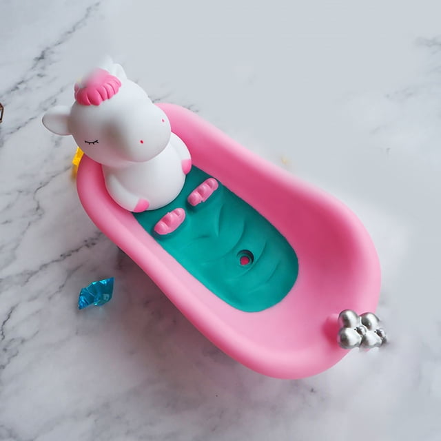 Caja de jabón de baño de dibujos animados, soporte de jabón ligero y encantador, respetuoso con el medio ambiente, buena sensación de mano, para baño, Licorne