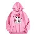 thumbnail image 1 of Sudadera con capucha de fantasma de Halloween para mujeres y hombres, linda sudadera con capucha de fantasma con diseño de calabaza y taza de café, roja, 1 of 3