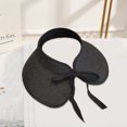 thumbnail image 5 of Sombreros de visera para mujer, sombrero de playa de paja plegable con cola de caballo de verano para mujer, 5 of 5