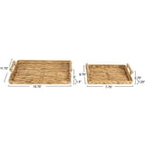 Household Essentials Handwoven Water Hyacinth Rectangular Tray Set with ...