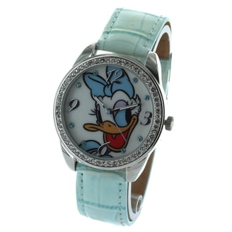 Silver and Blue Watch with Bezeled Stones, Genuine Leather Band. Beleza | Silver-tone Stainless Steel Blue Aventurine Watch  main image 4