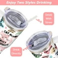 thumbnail image 4 of 40 oz Cat Mama Tumbler with Handle and Straw, Stainless Steel Insulated Cat Travel Coffee Mug Cup Water Bottle, Cat Mama Themed Gifts Stuff for Women, Cat Lover Gifts for Women Girls, 4 of 6