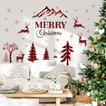 thumbnail image 5 of Adhesivo De Pared Con Texto En Inglés "Merry Christmas", Color Rojo Y Negro, Diseño De Búfalo, Árbol, Ciervo, Ventana, Nieve, Extraíble, Decoración Del Hogar, Mural De Despegar Y Pegar Para Suministro, 5 of 5