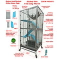 thumbnail image 3 of Deluxe Two Story Double Unit 4-Level Small Animal Critter Home Cage Hamster Habitat Mouse Rat Gerbil House Tight 1/2-inch Wire Spacing Rolling Cage for Ferret Hammock Chinchilla Sugar Glider, 3 of 8