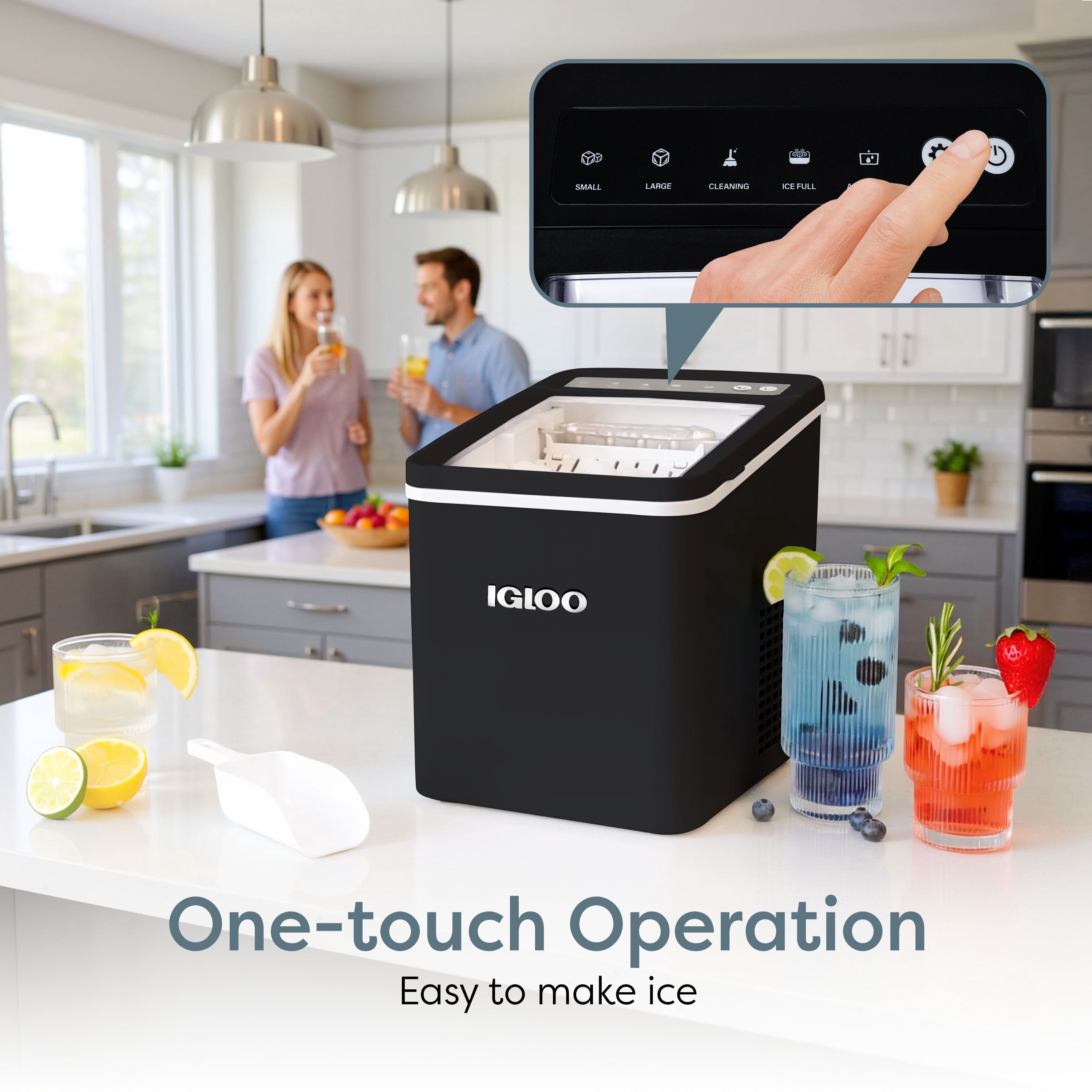 Igloo 26-Pound Automatic Portable Countertop Ice Maker Machine, Black