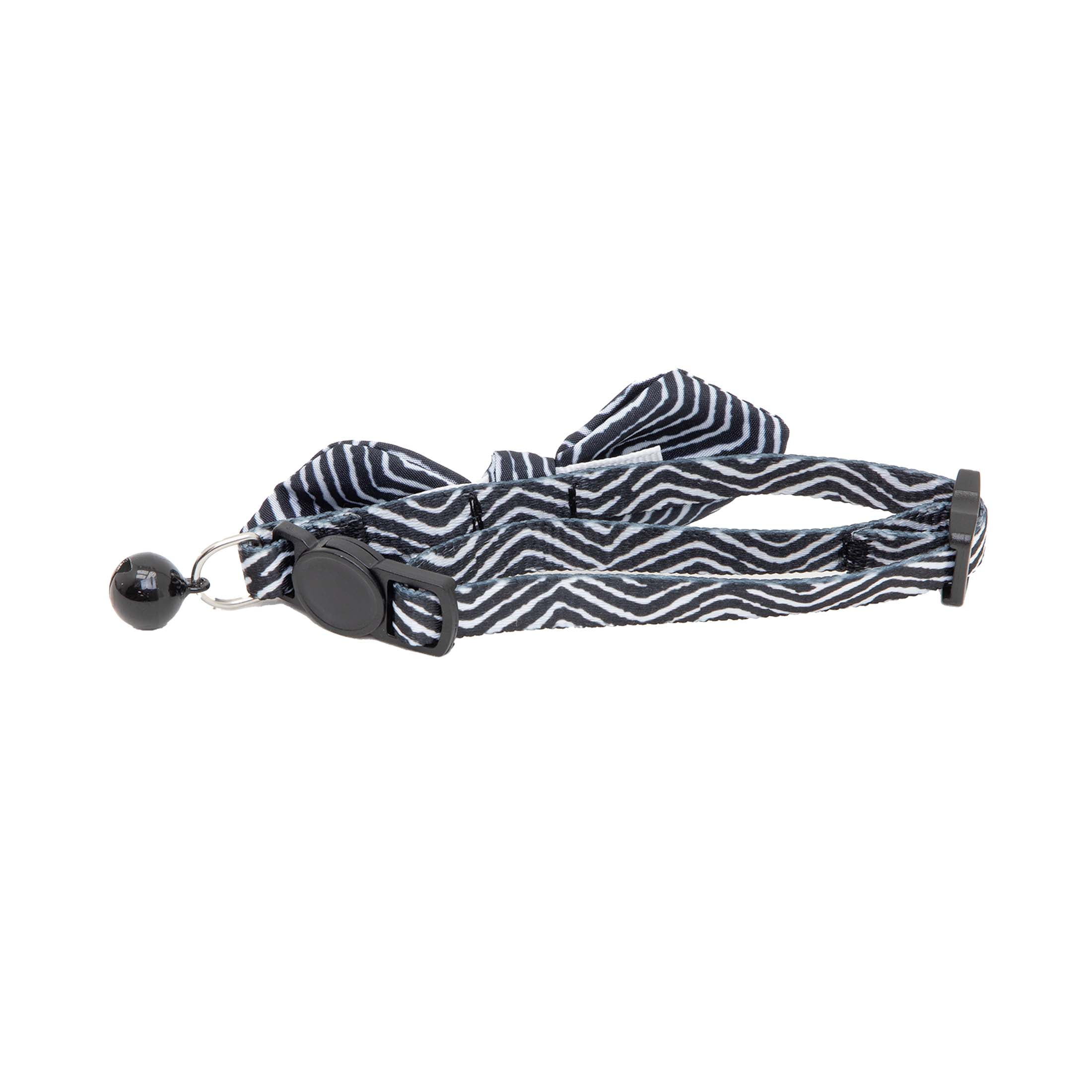Vibrant Life 2-Pack Cat Collar, 3 D Black and White Knot and Multi Color Tropical Print, One Size