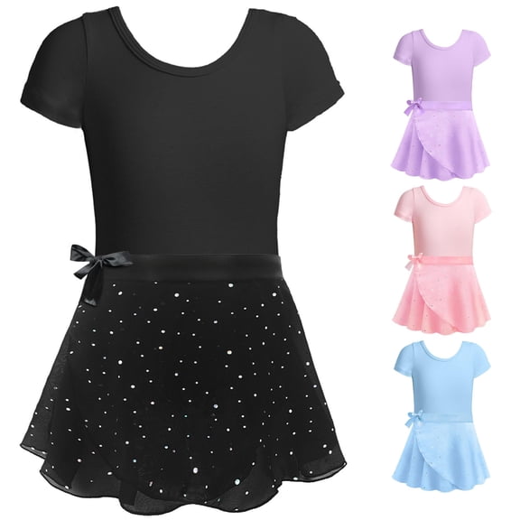 WERYOUNG Ballet Leotards For Girls With Removable Skirt Combo Tie Ruffle Sleeve Ballet Dance Dress Versatile Sundresses 2-3 Years