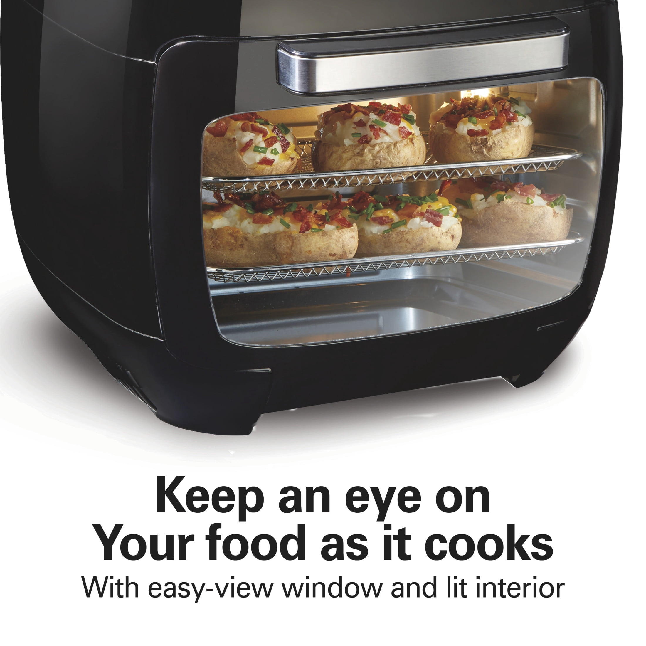 Hamilton Beach 11.6 Quart Air Fryer Oven with Rotisserie, Black and Stainless Steel