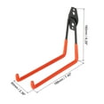 thumbnail image 2 of Garage Hooks Heavy Duty, 2Pcs Utility Storage Hooks, 60 x 188 x 160MM,(Red), 2 of 6
