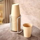 thumbnail image 4 of Organizador de portavasos desechable de acrílico | Estante de almacenamiento de vasos de papel dorado con asa de metal resistente, dispensador de encimera que ahorra espacio, se adapta a vasos de, 4 of 6