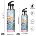 thumbnail image 2 of Yayeee 20oz Insulated Water Bottle Double Wall Stainless Steel with Flip Straw Lid, Green Window Sea, 2 of 7