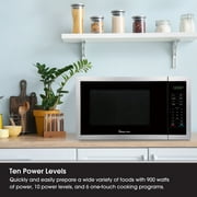 Magic Chef MC99MST Countertop Microwave Oven, 900 W, Stainless Steel