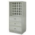 thumbnail image 5 of Benzara Wooden Wine Cabinet with Wine Bottle Rack and Three Drawers, White, 5 of 6