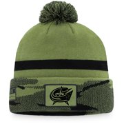 Men's Fanatics Branded Camo Columbus Blue Jackets Military Appreciation Cuffed Knit Hat with Pom - OSFA