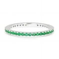 thumbnail image 3 of AAA Quality Emerald Eternity Ring, Emerald Ring, Thin Wedding Band, Dainty Eternity Ring, 14k Gold plated over sterling silver Emerald band ring , Handmade Stacking Ring, 3 of 6
