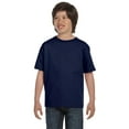 thumbnail image 3 of Hanes Boy`s 5.2 oz COMFORTSOFT HEAVYWEIGHT T-Shirt, XS, Navy, 3 of 5