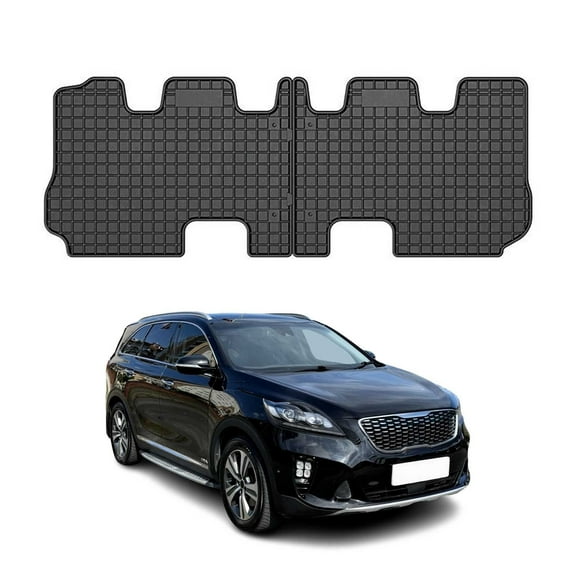 OMAC Floor Mats Liner for Kia Sorento 2014-2018 Black Rubber All-Weather 2 Pcs