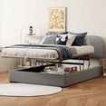 thumbnail image 3 of Teddy Fleece Full Size Upholstered Platform Bed , Modern Bed Frame with Hydraulic Storage System, Stable Structure, Easy Assemble, Gray, 3 of 9