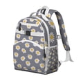 thumbnail image 4 of White Daisy Floral Artwork Student Backpack Adjustable Padded Straps and Chest Strap Water-resistant School Backpack with Large Capacity for Daily Use, 4 of 6