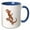 Blue/White, variant on 3drose, Mediterranean House Lizards Black Outline Vector, 11oz Two-tone Yellow Mug