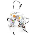thumbnail image 1 of Crazy Apron, Farmland Animals Cartoon Cows with Colorful Spots Creature Illustration, Unisex Kitchen Bib with Adjustable Neck for Cooking Gardening, Adult Size, Multicolor, by Ambesonne, 1 of 4