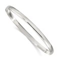 thumbnail image 1 of 925 Sterling Silver Slip on Polished Flat back Engravable 4mm Solid Plain Slip On Cuff Stackable Bangle Bracelet Jewelry, 1 of 4