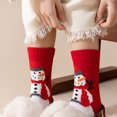 thumbnail image 5 of Fabrcox Womens Cute Mid-Calf Fuzzy Slipper Socks, Non Slip Warm Winter Casual Christmas Printed Indoor Loungewear Socks (D), 5 of 6