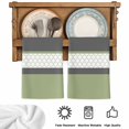 thumbnail image 5 of Sage Green Morocco Kitchen Towels Set of 3, Modern Stitching Geometric Striped Grey Absorbent Dish Towels for Kitchen, Microfiber Hand Towel, Quick Drying Tea Towel for Cleaning Decorative Dishcloths, 5 of 7