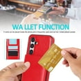 thumbnail image 6 of REQO Phone Case for Samsung Galaxy A55 5G with Tempered Glass Screen Protector and Credit Card Holder Wallet Cover Stand Leather Cell Accessories Glaxay A 55 55A A555G SM-A556V Women Men Red, 6 of 7