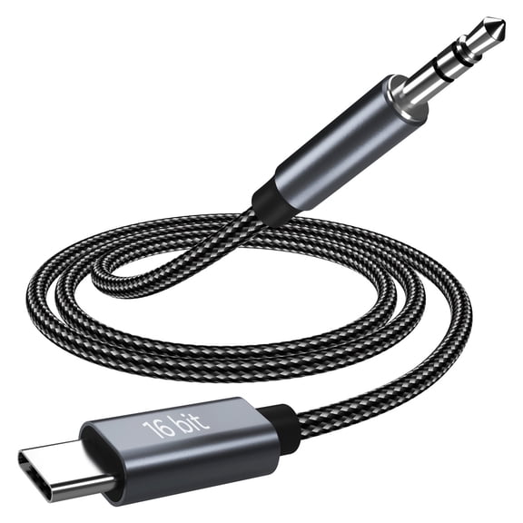 MMOBIEL USB-C to 3.5mm Aux Cable 3.3ft Nylon Braided