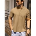 thumbnail image 4 of Fexilor Men's Shirts Short Sleeve Button Down Relaxed Fit Modern Stand Collar Casual Dress Shirts, Fade-Resistant, 4 of 6