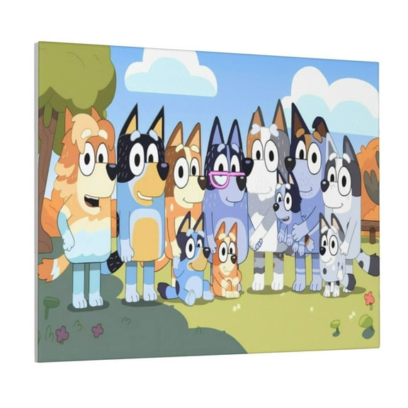 Saiise Bluey Frameless Canvas Wall Art - Abstract Modern Artwork for Living Room, Bedroom, Office - Ready to Hang, Vibrant Colors, Ideal Gift Idea- 8"x10"