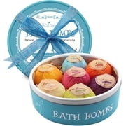 Aofmee Bath Bombs Set, 7 Natural Spa Bubble Bath Salts, Self Care Gifts Fizzy Set, Perfect Birthday Holiday Gift for Women Kids