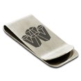 thumbnail image 1 of Stainless Steel Letter V Initial 3D Cube Box Monogram Engraved Engraved Money Clip Credit Card Holder, 1 of 1
