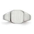 thumbnail image 4 of Real 14kt White Gold 8.5x8.5mm Closed Back Signet Ring Size: 6; for Adults and Teens; for Women and Men, 4 of 5