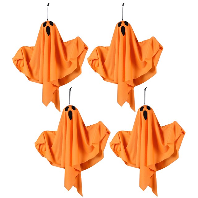 Fantasma Brillante Halloween LED Puerta Habitación Escape Escena Accesorios () Blanco Naranja