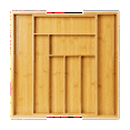 thumbnail image 1 of Bamboo Expandable Drawer Organizer, Silverware Organizer for Kitchen, Silverware, Cutlery and Drawers., 1 of 1