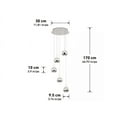 thumbnail image 4 of Artika Oracle 22-Watt 5 Light Chrome Modern Integrated LED Pendant Light Fixture for Dining Room or Kitchen, 4 of 8