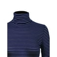 thumbnail image 5 of MixMatchy Women's Tight Fit Lightweight Solid/Stripe Long Sleeves Turtle Neck Top, 5 of 5