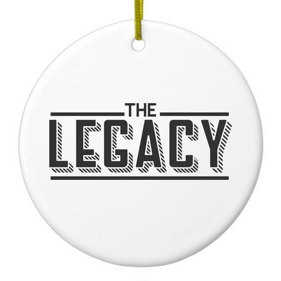 DistinctInk Hanging Ceramic Christmass Tree Ornament with Gold String - Great Gift / Present - 2 3/4 inch diameter - The Legacy