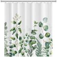 thumbnail image 1 of Green Plant Leaves Shower Curtain Watercolor Nature Botanical Eucalyptus Leaf Bathroom Shower Curtain Waterproof Polyester Fabric with 12 Hooks, 1 of 2