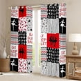 thumbnail image 2 of Homewish Teens Cartoon Princess Blackout Curtains Set of 2 (52x84 Each), Red Art Patchwork Window Curtains, Eat Sleet Ballet Sport Curtains and Drapes, Window Curtains Bedroom Decor, 2 of 6