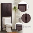 thumbnail image 3 of Teamson Home Hatteras Modern Over Toilet Storage Cabinet with Rattan Doors & Shelves, Bathroom Organizer with Solid Wood, 3 of 13