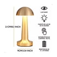 thumbnail image 2 of Lámpara Mesa Decoración Moderno 3 Colores Recargable Luz Led DORADO HONGO, 2 of 5