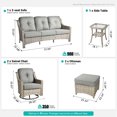 thumbnail image 2 of Vcatnet 6 Pieces Patio Outdoor Conversation Set with Swivel Rocker Chairs Wicker High-Back Furniture with Side Table and Ottoman, Dark Gray, 2 of 9