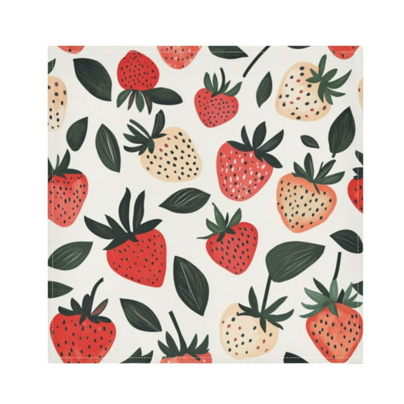 Napkin Satin Napkin 20*20Inchx1 Kitchen Towel Dinner Plate Towel Decorative Towel Napkin Tea Towel Suitable For Kitchen Table Cute Little Strawberry Seamless1