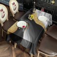 thumbnail image 2 of Black White Marble Gold Wave Pattern Rectangle Tablecloth 60"x120",Waterproof Polyester Rectangle Table Cloth, Wipeable Spillproof Polyester Tablecloth for Dining, Camping, Indoor and Outdoor, 2 of 6