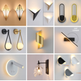 thumbnail image 4 of Lámpara de pared Lámpara de pared LED creativa para cabecera interior del hotel pasillo escalera sala de estar lámpara de pared de fondo lámpara de pared giratoria, negro, redondo, 3+7w, luz blanca cálida, 14,5*14,5*7cm JM, 4 of 5